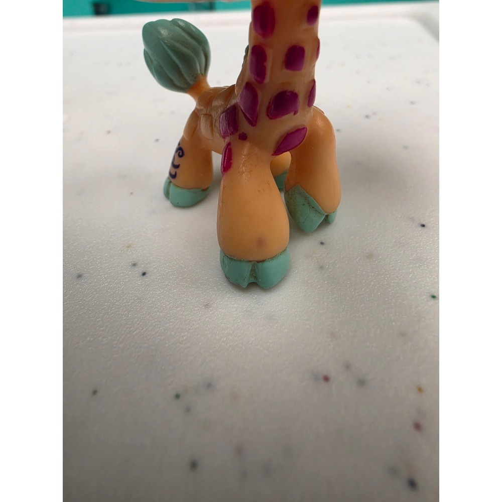 LPS Littlest Pet Shop Giraffe #2303 Teal and Pink Collectable Figure Pet - Picture 7 of 15